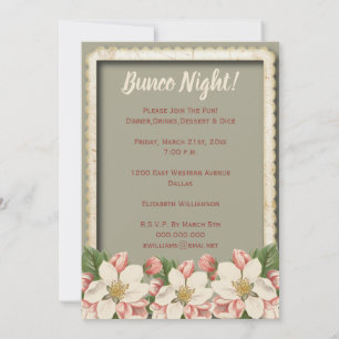 Bunco Dice - Girls Night Out Party Vintage Invitation