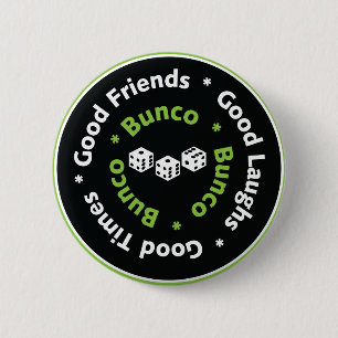 bunco dice good friends 6 cm round badge