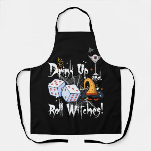 Bunco Dice Halloween Drink Up and Roll Witches Gam Apron