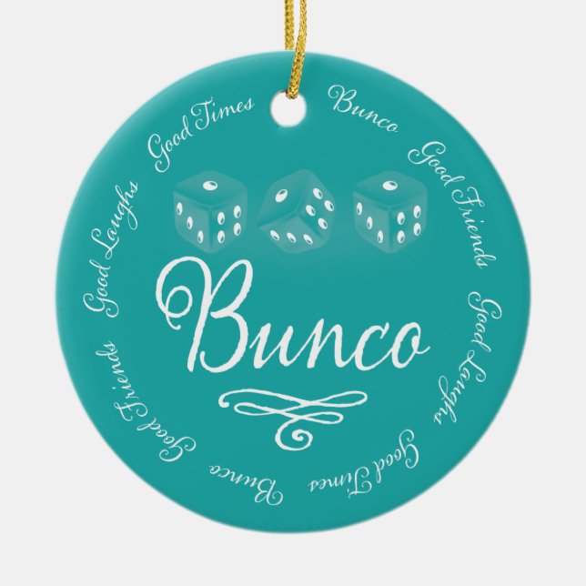Bunco Dice Holiday Ornament (Front)
