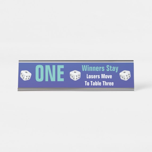 Bunco Dice Table One Number Sign (Front)