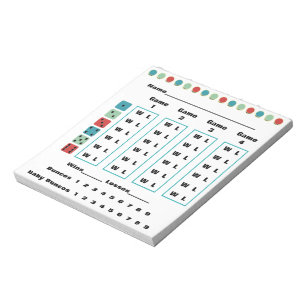 Bunco Dots Bunco Score Card Notepad