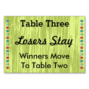 Bunco Dots Table Number Card #3