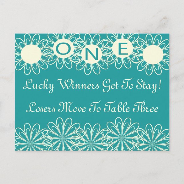Bunco Flowers Table Card #1 (Front)