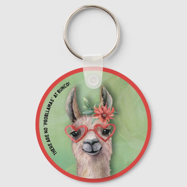 Bunco Funny Llama Key Ring (Front)