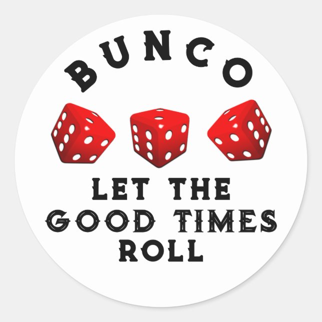 Bunco Game Night Classic Round Sticker (Front)