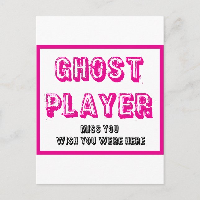 bunco ghost player postcard (Front)