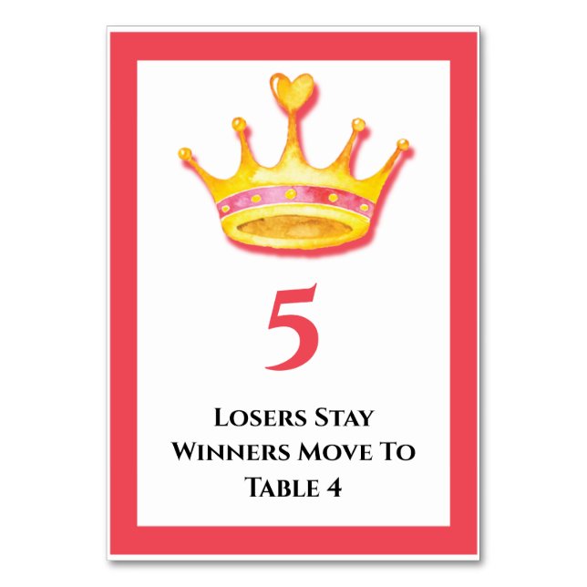 Bunco Gold Crown Table 5 of 5 Card  (Front)