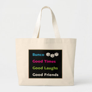 bunco good friends #2 large tote bag