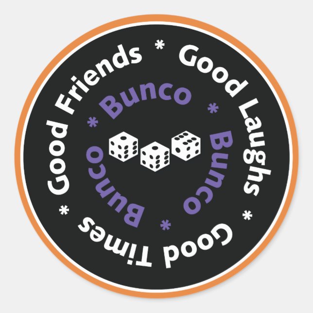 Bunco Good Friends - Purple Classic Round Sticker (Front)