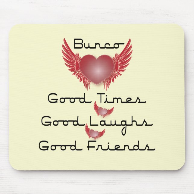 bunco good times with heart and wings mouse mat (Front)