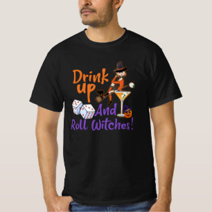 Bunco Halloween Drink Up and Roll Witches Dice Gam T-Shirt