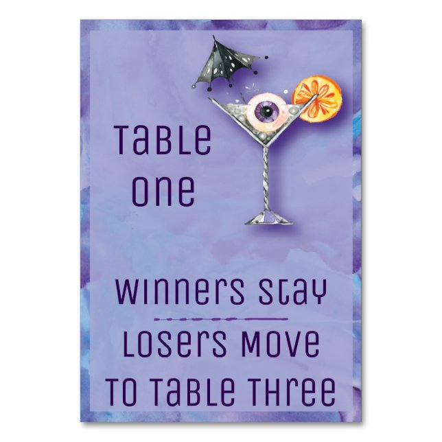 Bunco Halloween Table Card - Table 1 Drink (Front)
