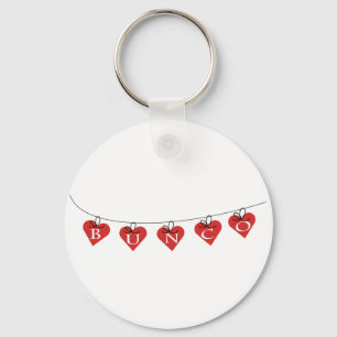 Bunco Heart Banner Key Ring