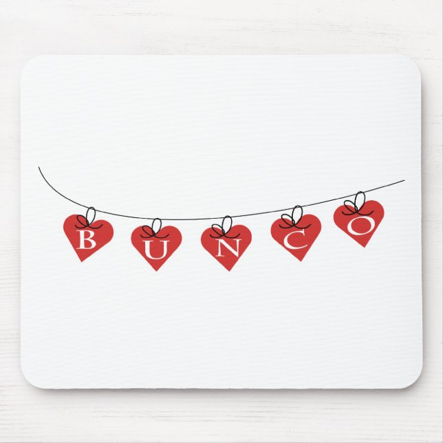 Bunco Heart Banner Mouse Mat (Front)