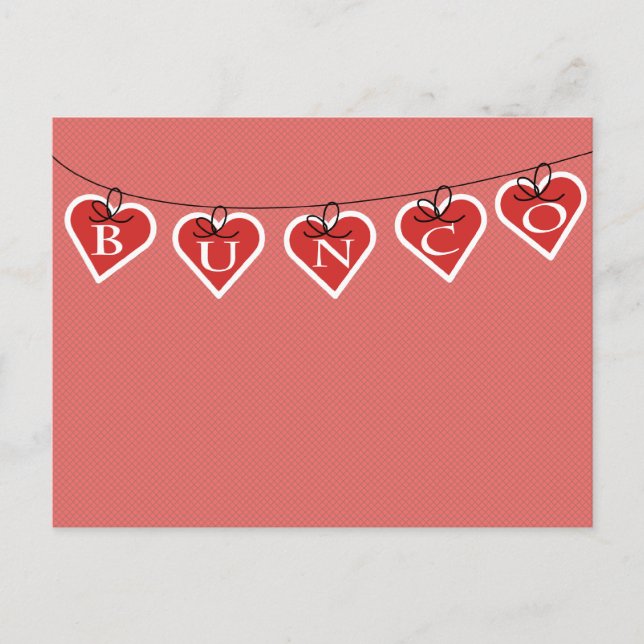 Bunco Heart Banner Postcard (Front)