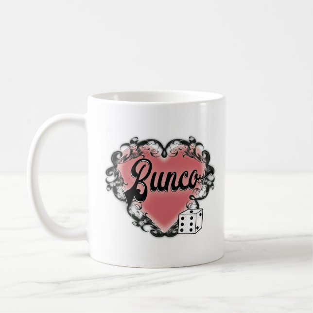 bunco heart tattoo coffee mug (Left)
