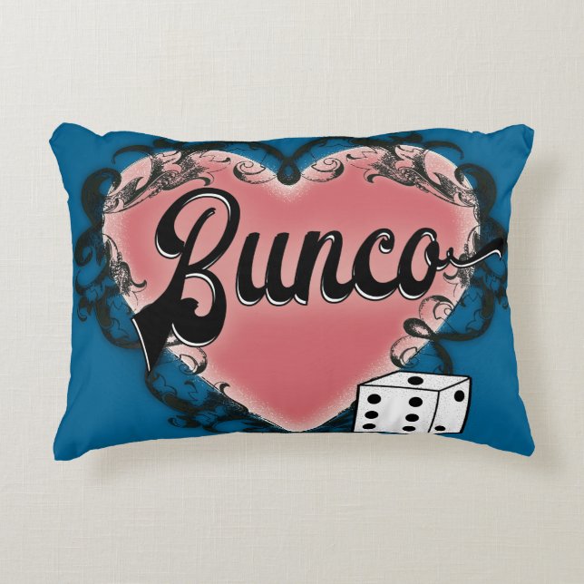 bunco heart tattoo decorative cushion (Front)