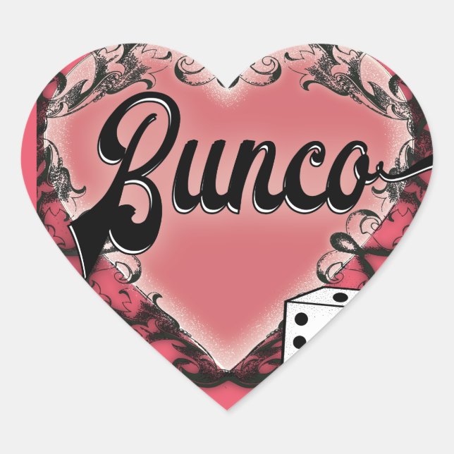 bunco heart tattoo heart sticker (Front)