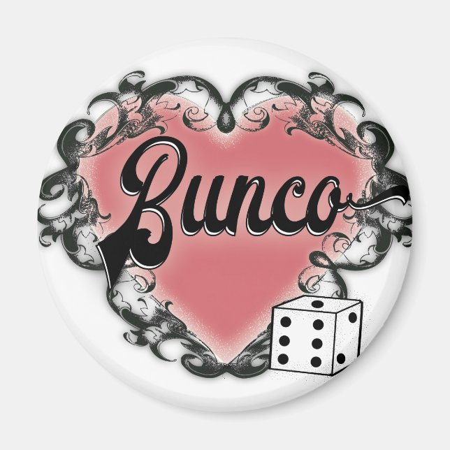 bunco heart tattoo magnet (Front)