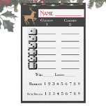 Bunco Holiday Christmas Score Sheet<br><div class="desc">Bunco Holiday Christmas Score Sheet for your winter themed Bunco parties. Features a festive floral swag and deer. Perfect for two games of Bunco.</div>