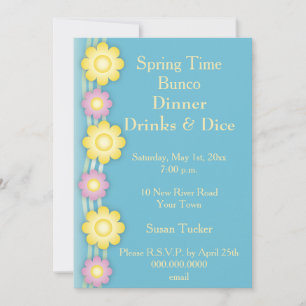 Bunco Invite Colourful flowers