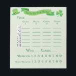 Bunco Lucky Roll Score Pad March Saint Patricks<br><div class="desc">Luck of the Roll! May the luck of the Irish be with you at your March themed Saint Patricks Day Bunco. Green score pad features a shamrock and the words Good Luck. Green text and green background. Easy to score Bunco score sheet features 6 dice to represent each round. Play...</div>