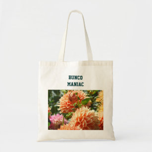 Bunco Maniac Tote Bags Dahlia Flowers Florals