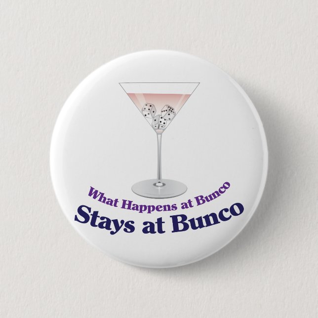 Bunco Martini Cocktail 6 Cm Round Badge (Front)