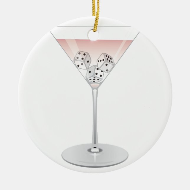 Bunco Martini Cocktail Ceramic Tree Decoration (Front)