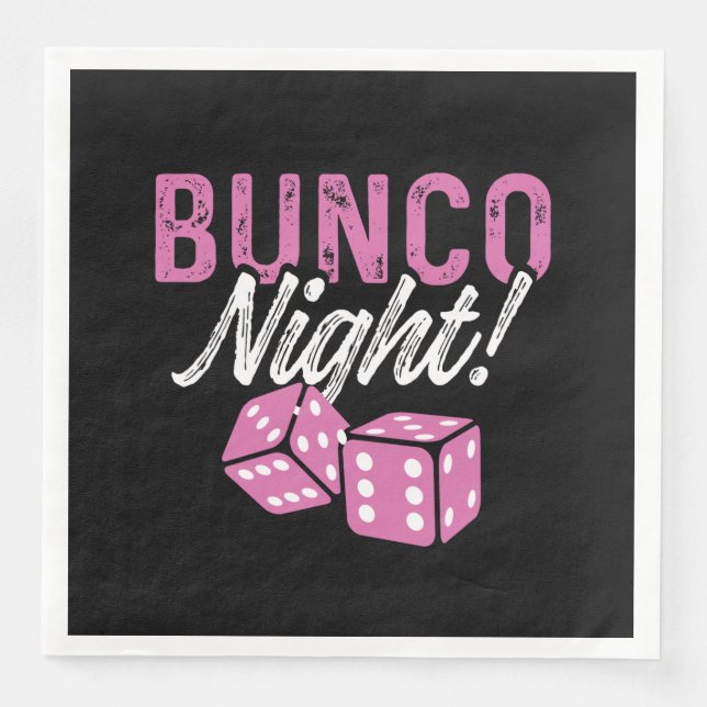 Bunco Napkins for Bunco Night Party Decorations (Front)