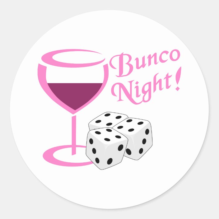 Bunco Night Classic Round Sticker | Zazzle.co.uk