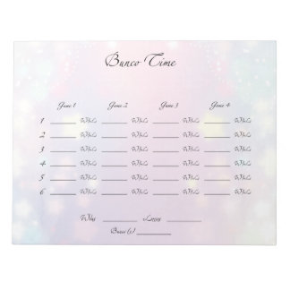 Bunco Night Sheet Notepad