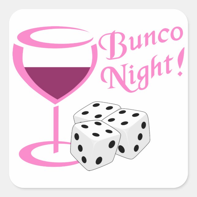 Bunco Night Square Sticker (Front)