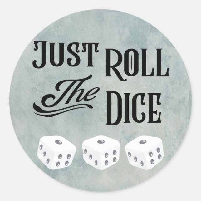 Bunco or Bunko Dice Party Classic Round Sticker (Front)