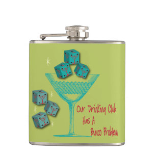 Bunco - Our Drinking Club Has A Bunco Problem Hip Flask