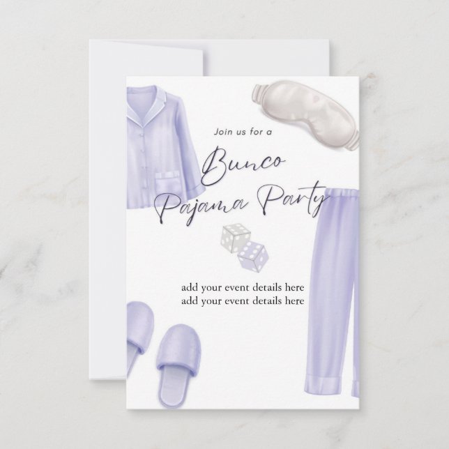 bunco pajama party invitation (Front)