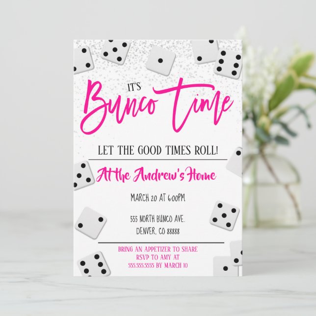 Bunco Party Invitation (Standing Front)