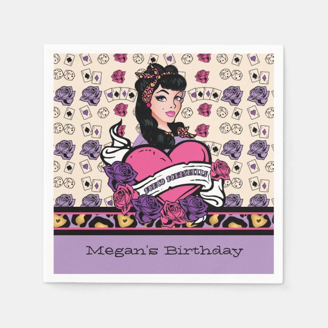 Bunco, Pin-up Napkin (Front)