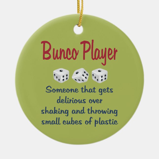 Bunco Player -Definition Ceramic Tree Decoration (Front)
