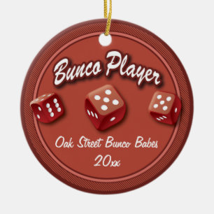 Bunco Player Group Ceramic Tree Decoration