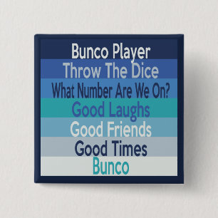 Bunco Player Modern Stripe Design 15 Cm Square Badge