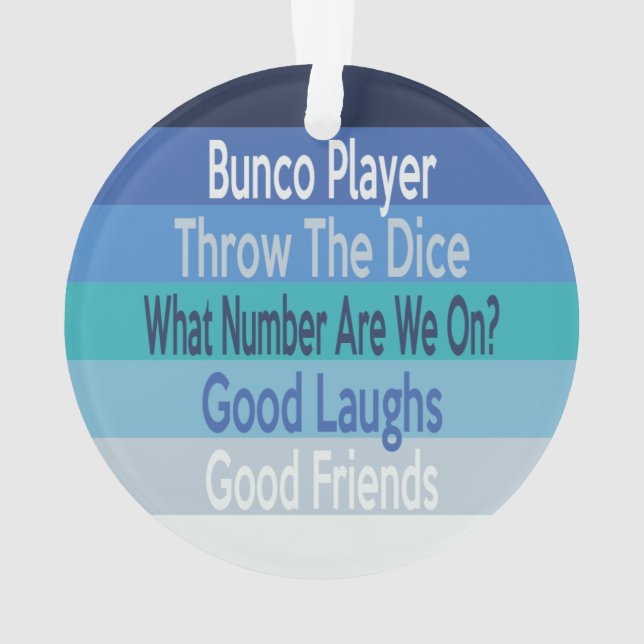 Bunco Player Modern Stripe Holiday Ornament (Back)