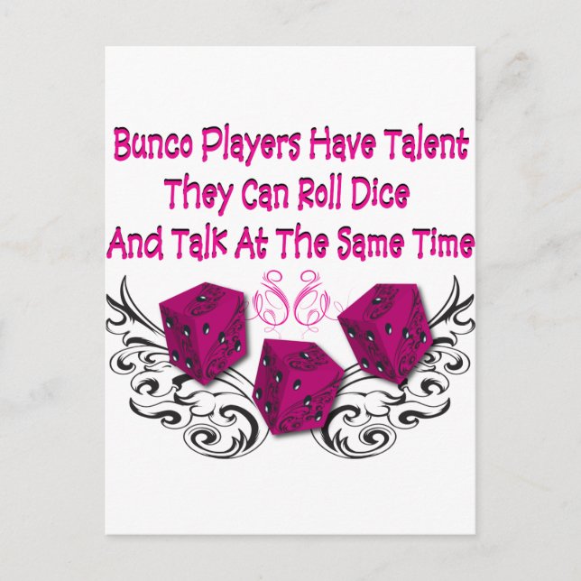bunco players have talent #2 postcard (Front)