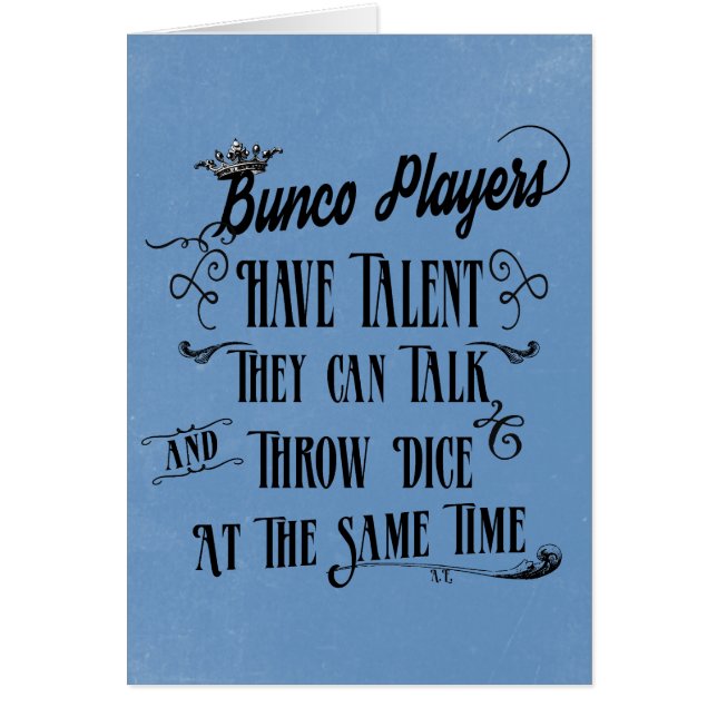 Bunco Players Have Talent With Crown (Front)