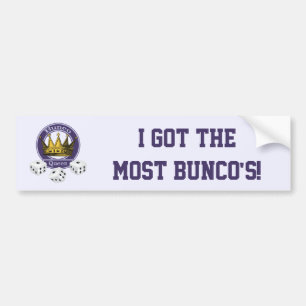 Bunco Queen Crown and Dice Bumper Sticker