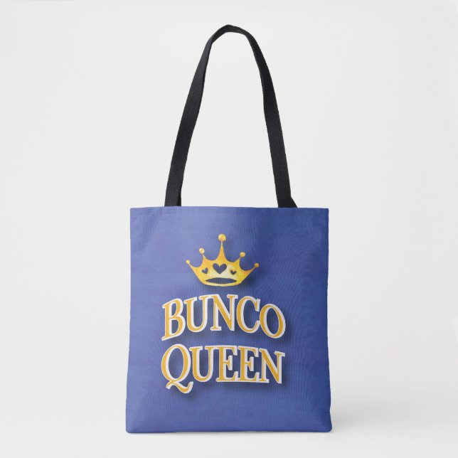 Bunco Queen Heart Crown Watercolor Tote Bag (Front)
