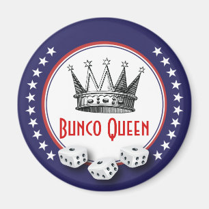 Bunco Queen Magnet Red, White and Blue With Stars