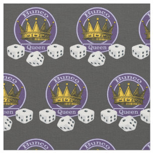 Bunco Queen Novelty Crown Dice Fabric