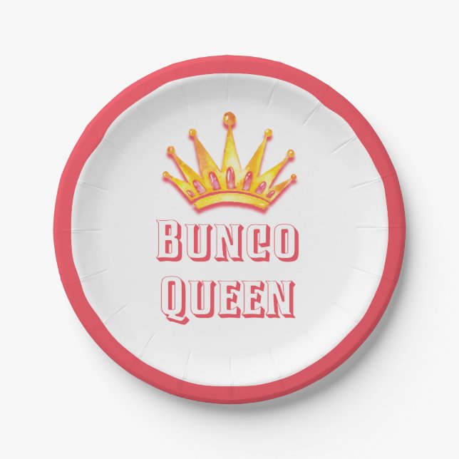 Bunco Queen Party Crown Paper Plate (Front)
